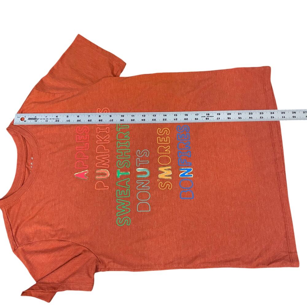 Cat and Jack NWOT Autumn Fall Festive Short Sleeve Graphic T-Shirt Large - Picture 7 of 7